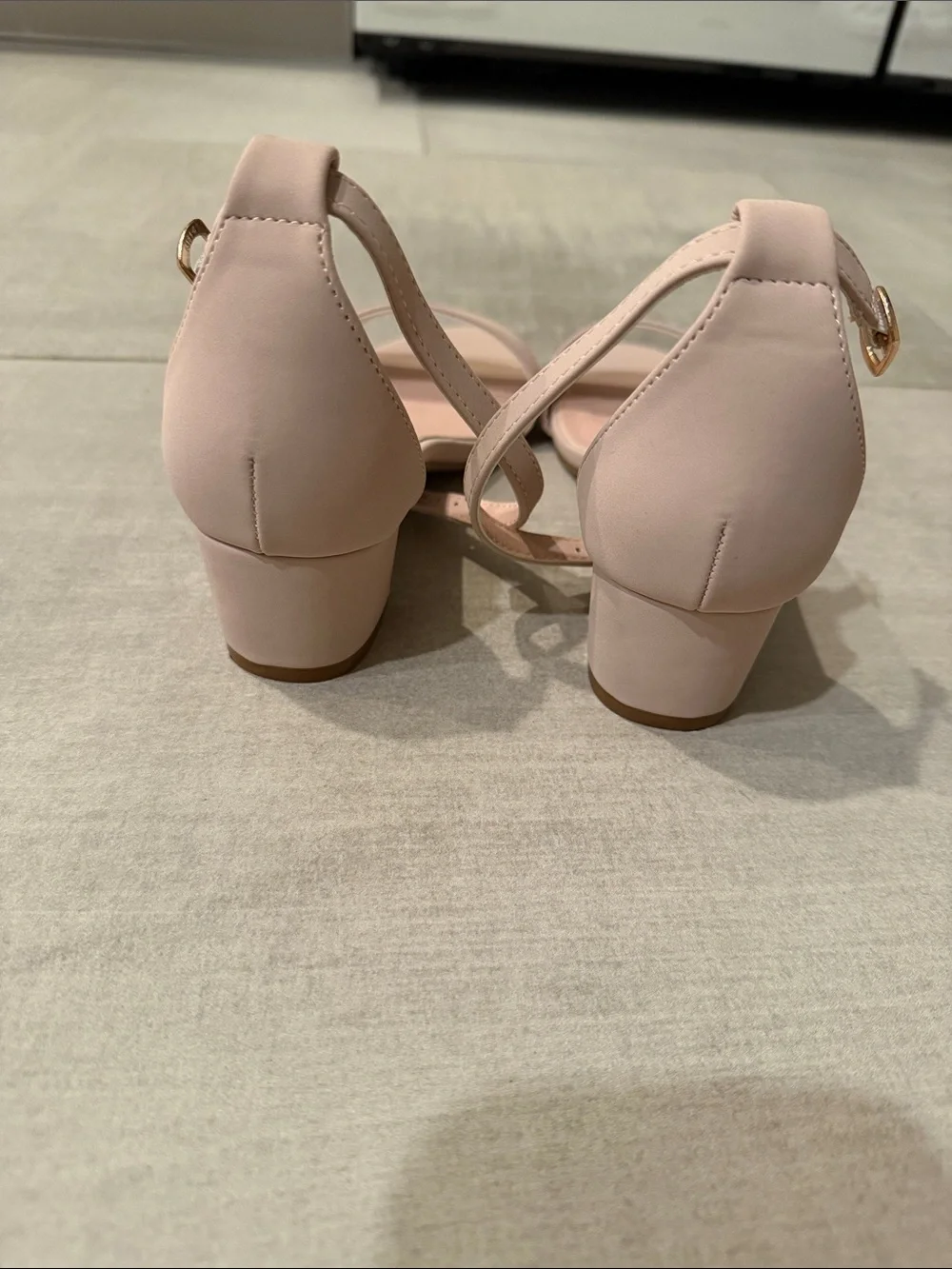 Kids Blush Pink Ankle-Strap Sandals